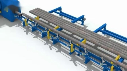 Tubo de tubería de acero automático, viga H, estructura de acero, transportador de rodillos, túnel, máquina de granallado tipo paso a través